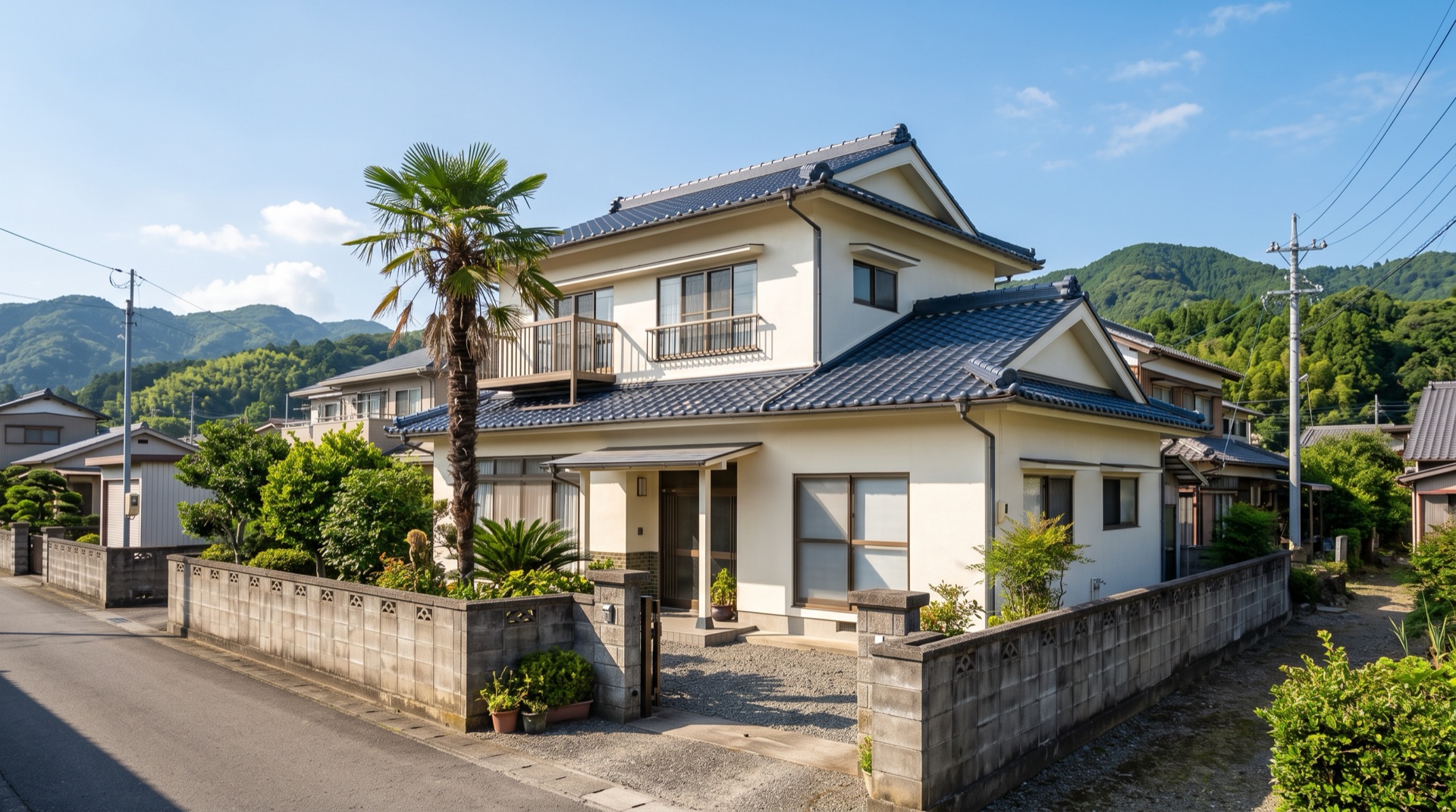 塗り替えを終えた家の外壁と屋根